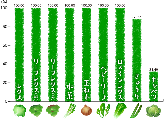 品目別有機・特栽比率詳細（国内外食の使用量）